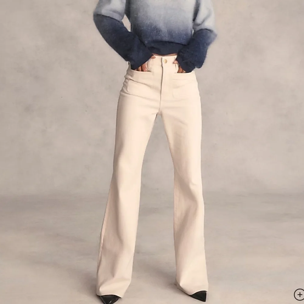 J crew ecru wash Petite flare jean
